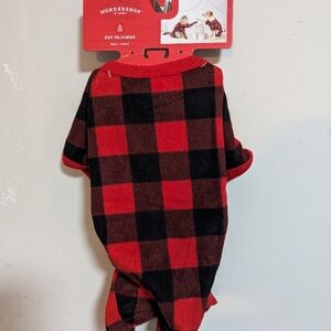 Wondershop Pet Pajamas small dog cat red black plaid p-003